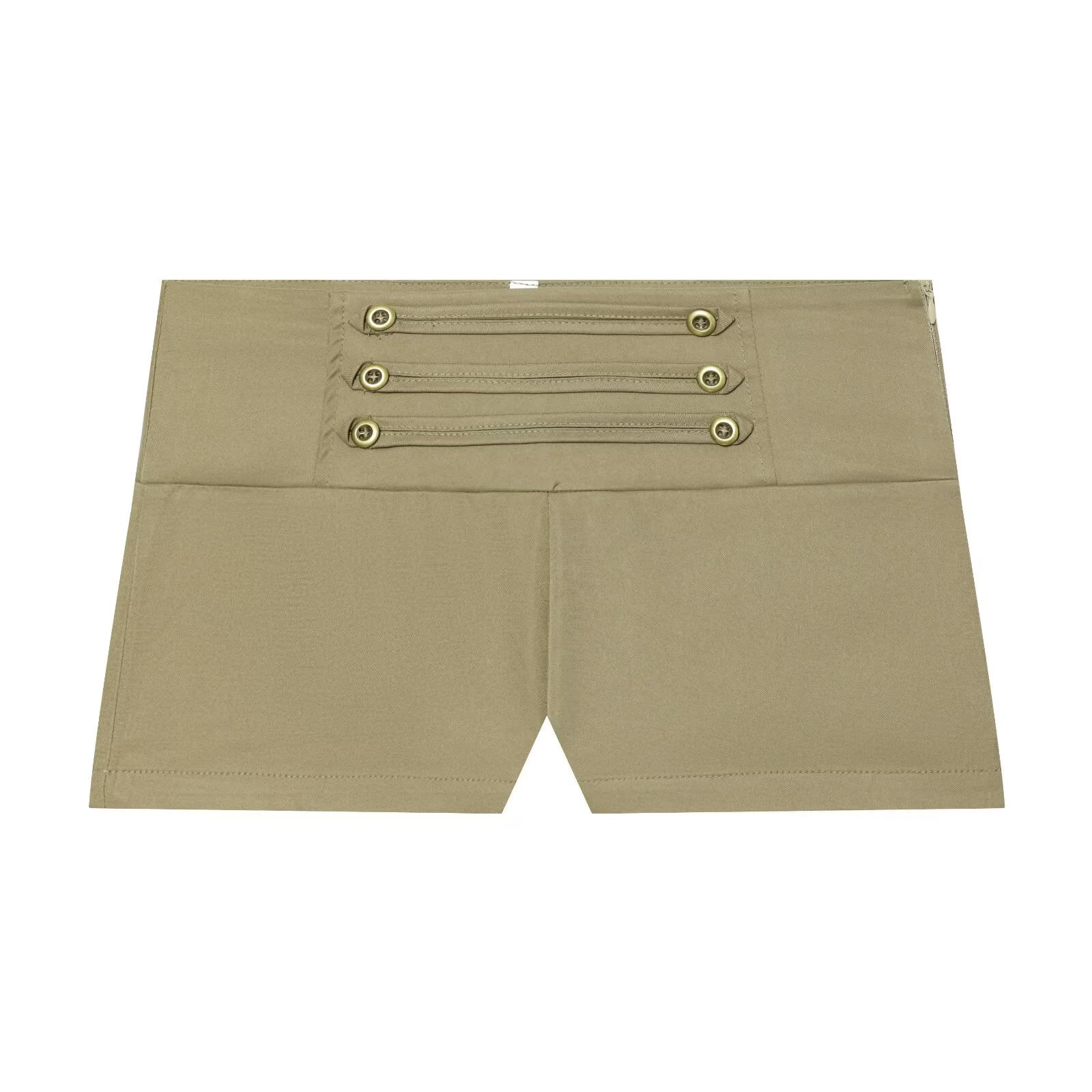 suit Women's 2 pieces buckle decoration short zipper vest+shorts