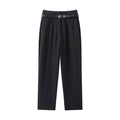 Women's With Belt casual straight high waisted pants