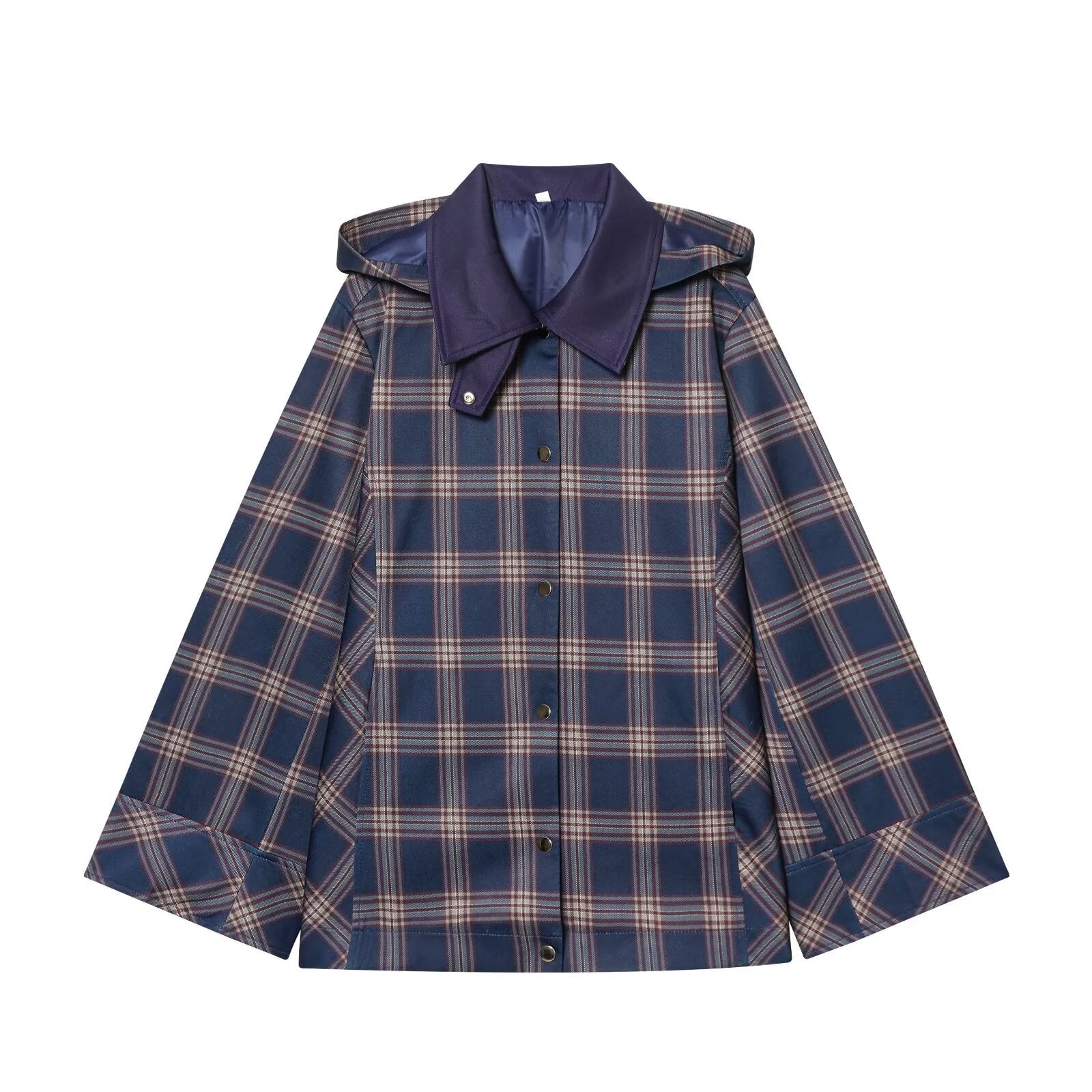 suit Women's 2 pieces plaid hooded cotton jacket Coat+Pants