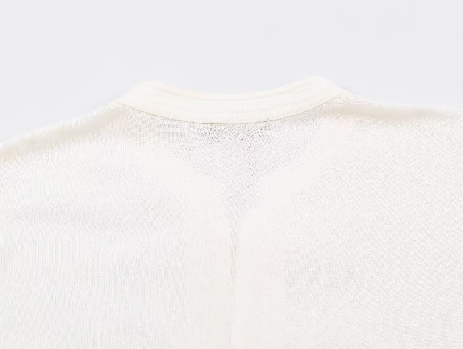 Women's rope knot buckle loose linen blended shirt