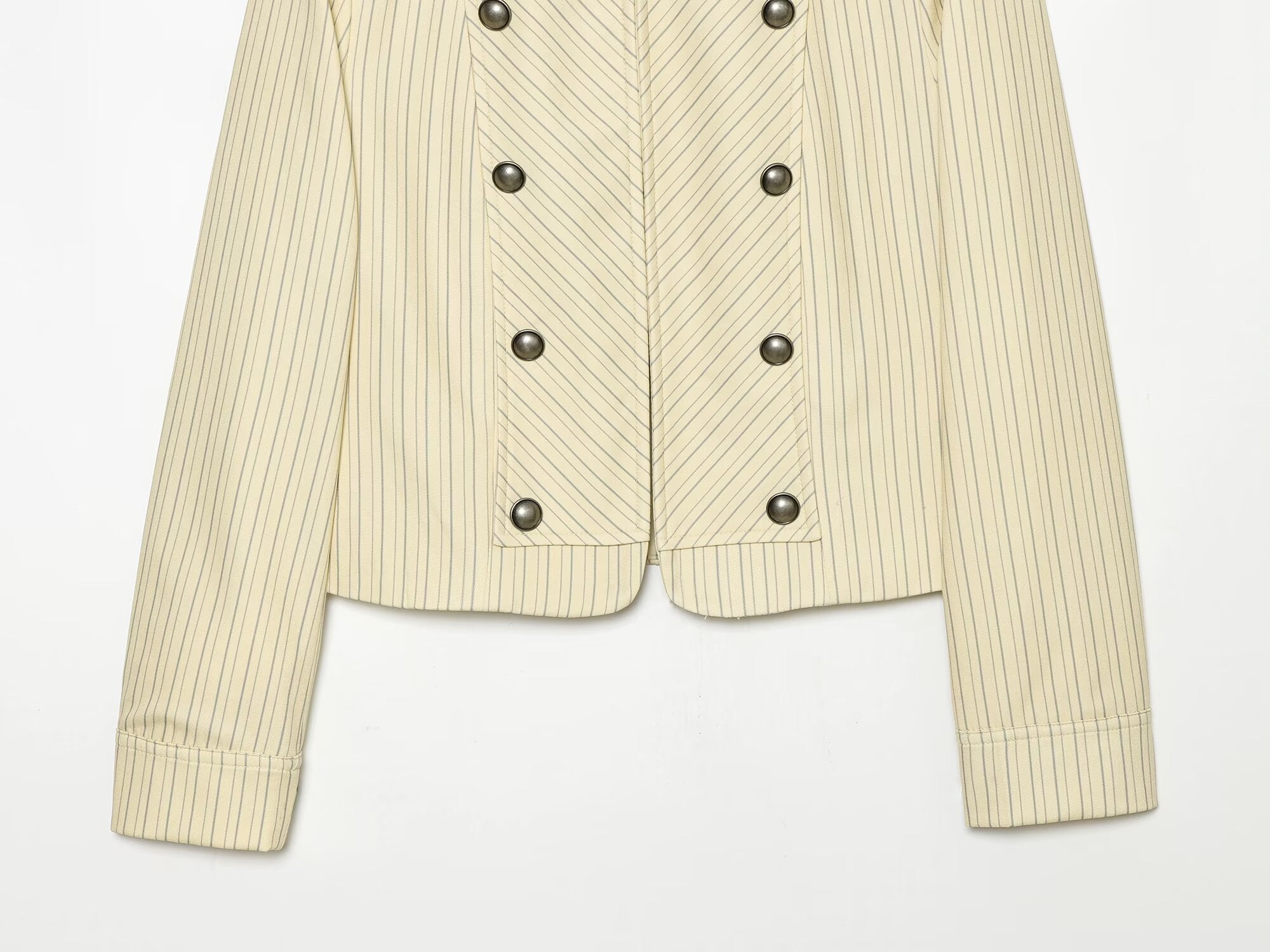 Women's striped double-breasted jacket coat