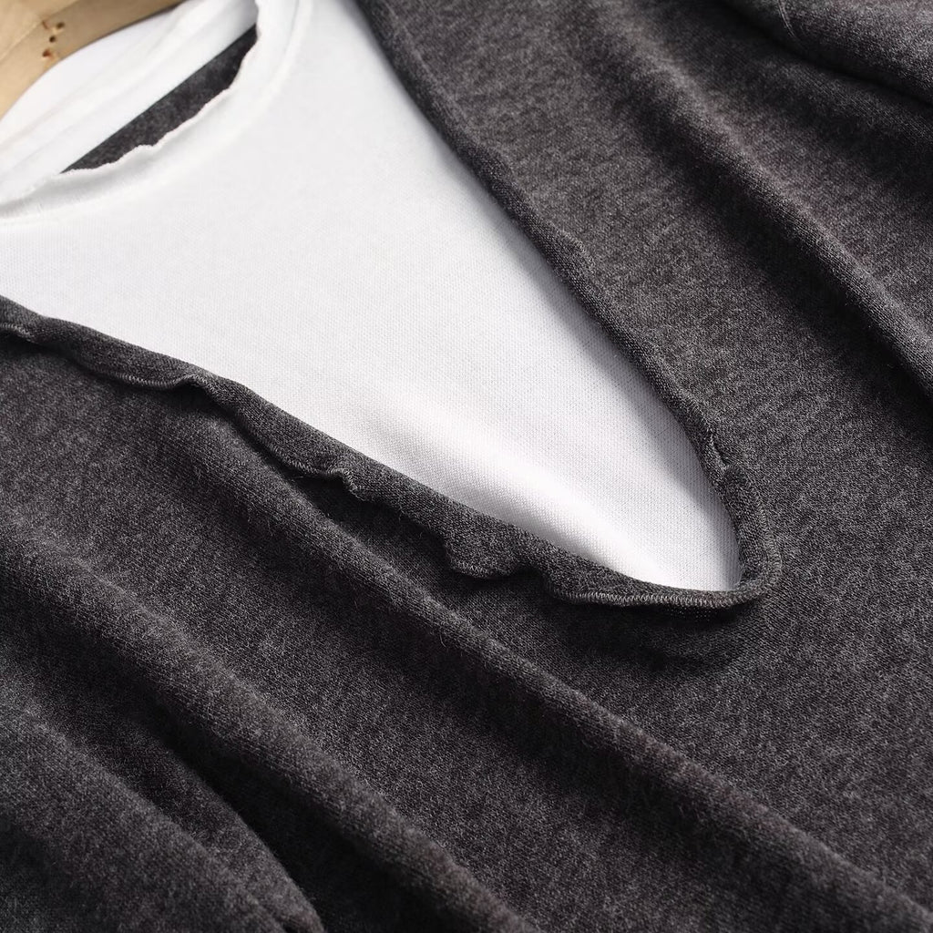 Women's casual color blocked long sleeved knitted top