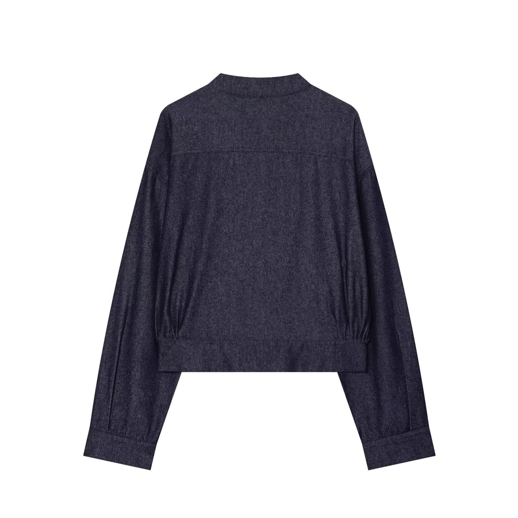 Women's rope knot decorative denim jacket