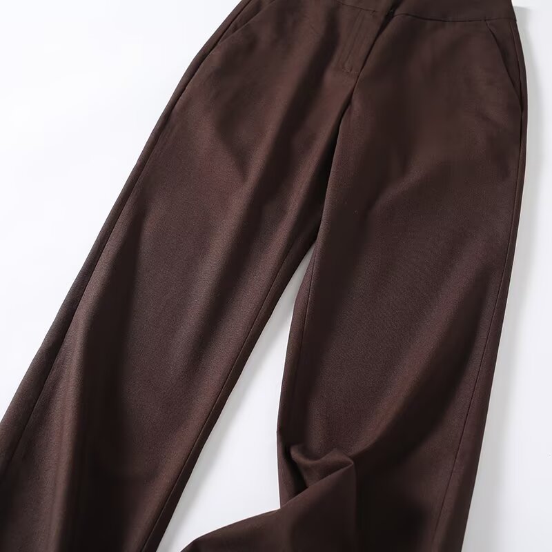 Women's slim versatile linen blend straight pants
