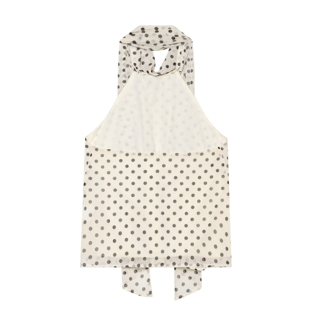 Women's polka dot hanging neck top