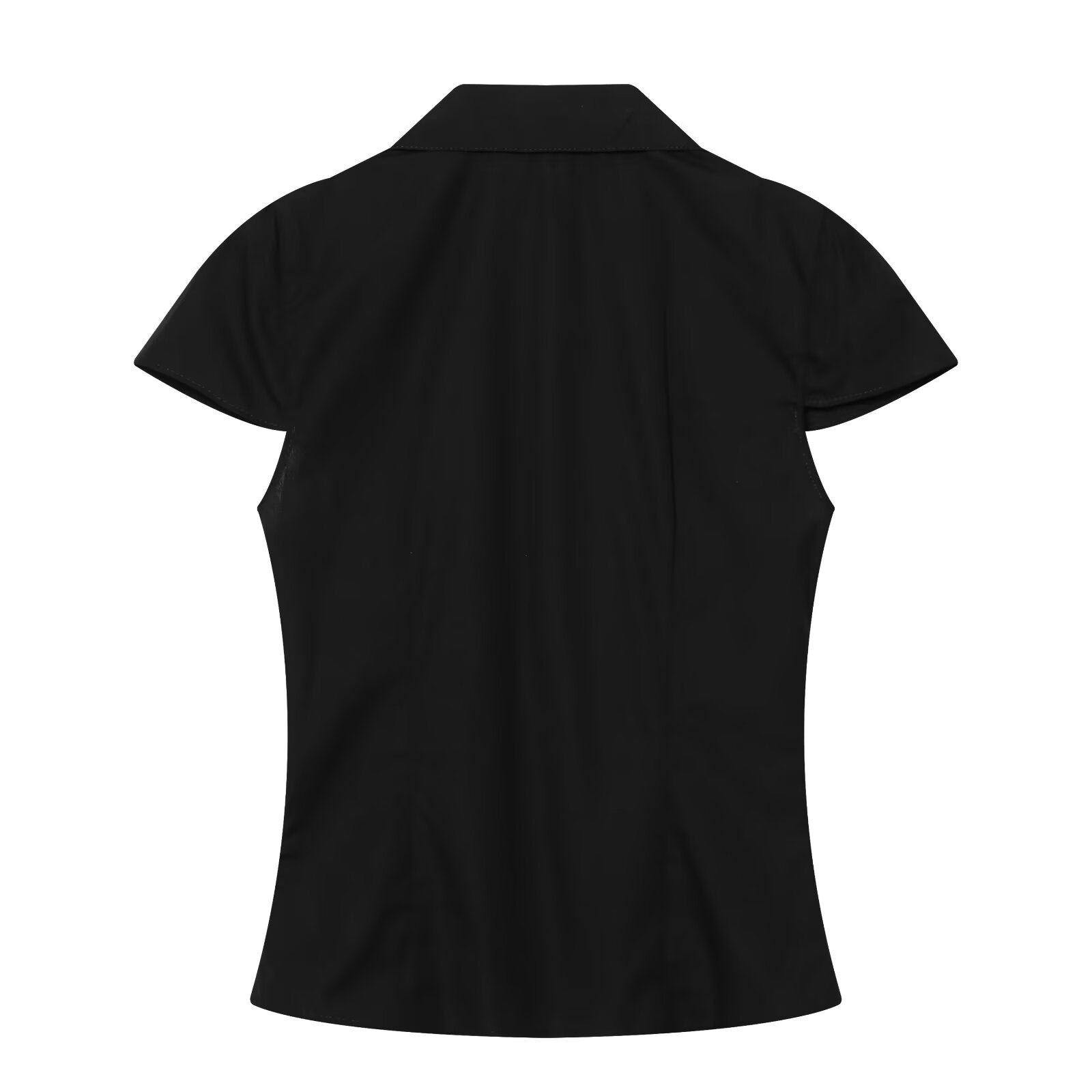 Women's pleated decorative polka dot poplin top