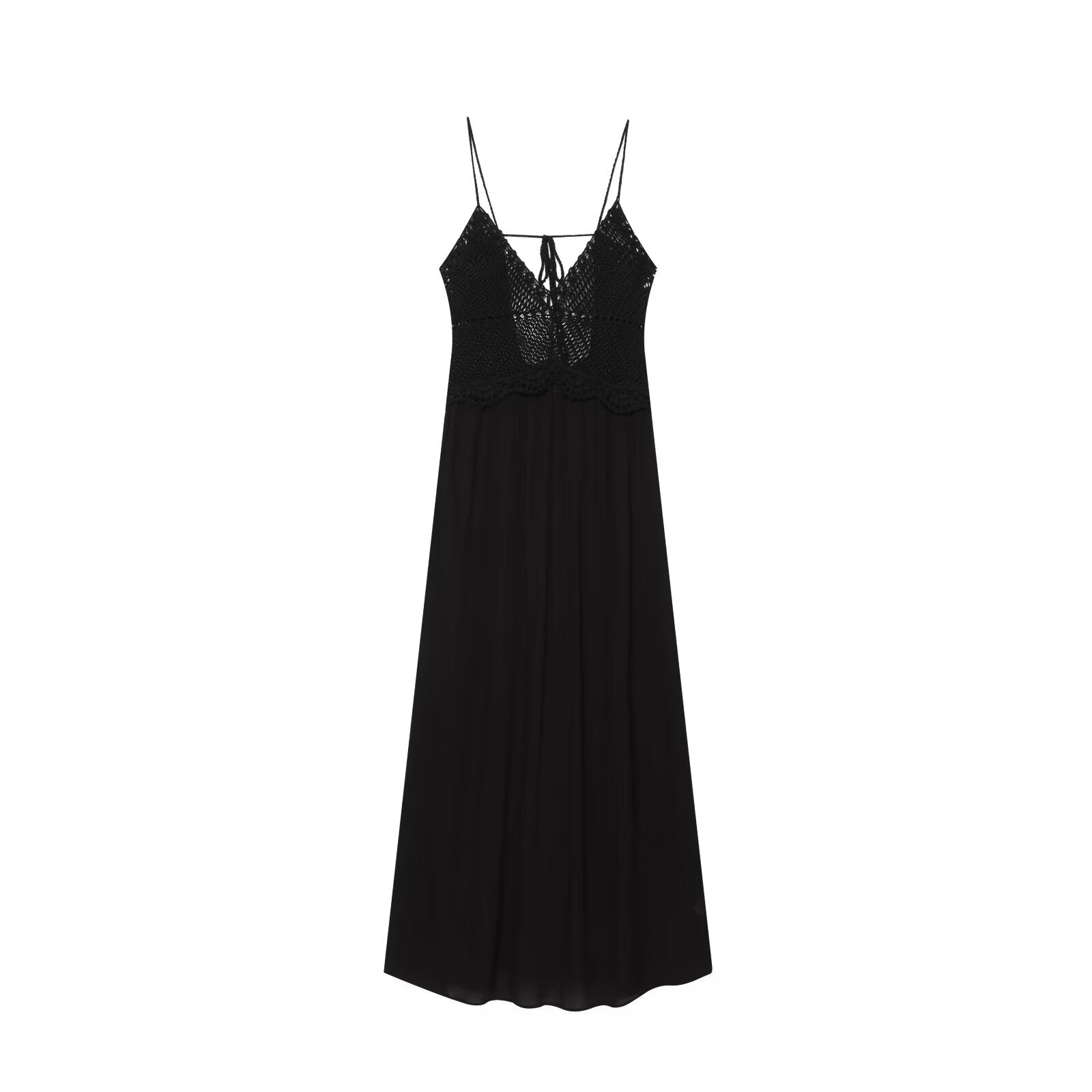 Women's crochet spliced knitted dress