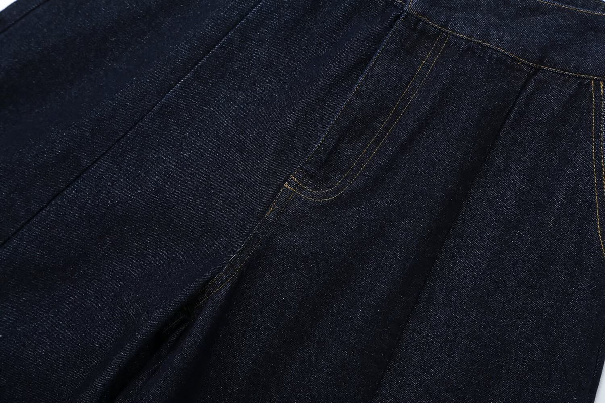 Women's stitched Balloon shaped loose jeans