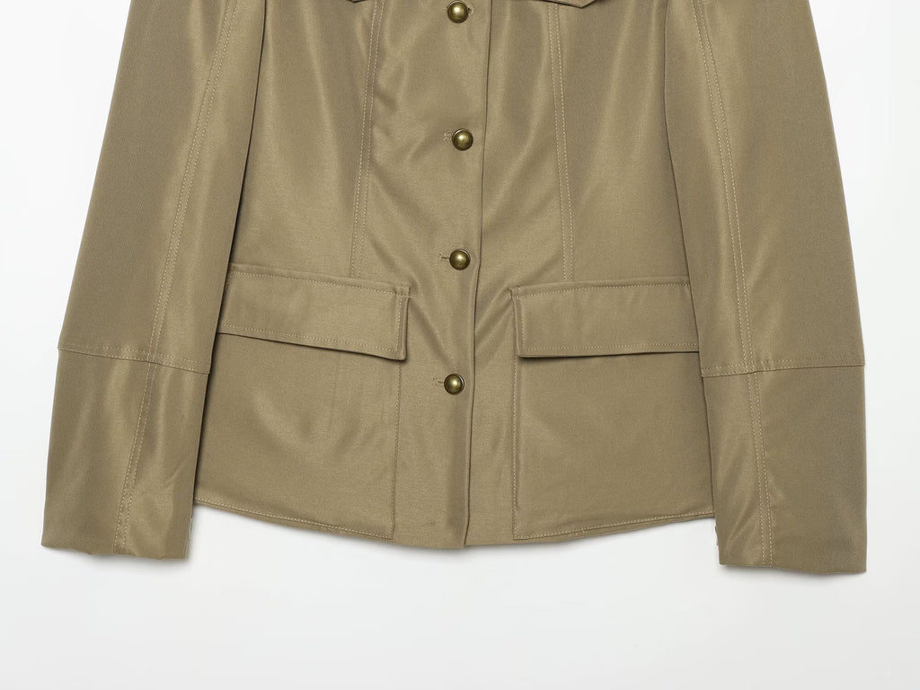 suit Women's 2 pieces pocket decoration slim jacket Coat+Shorts