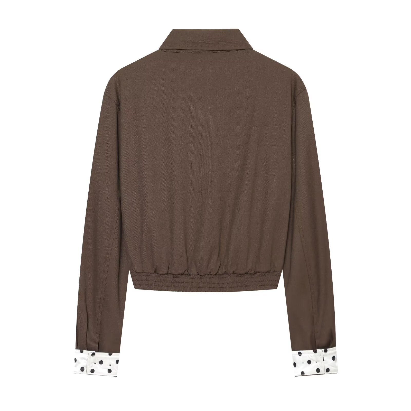Women's polka dot contrasting collar jacket Coat