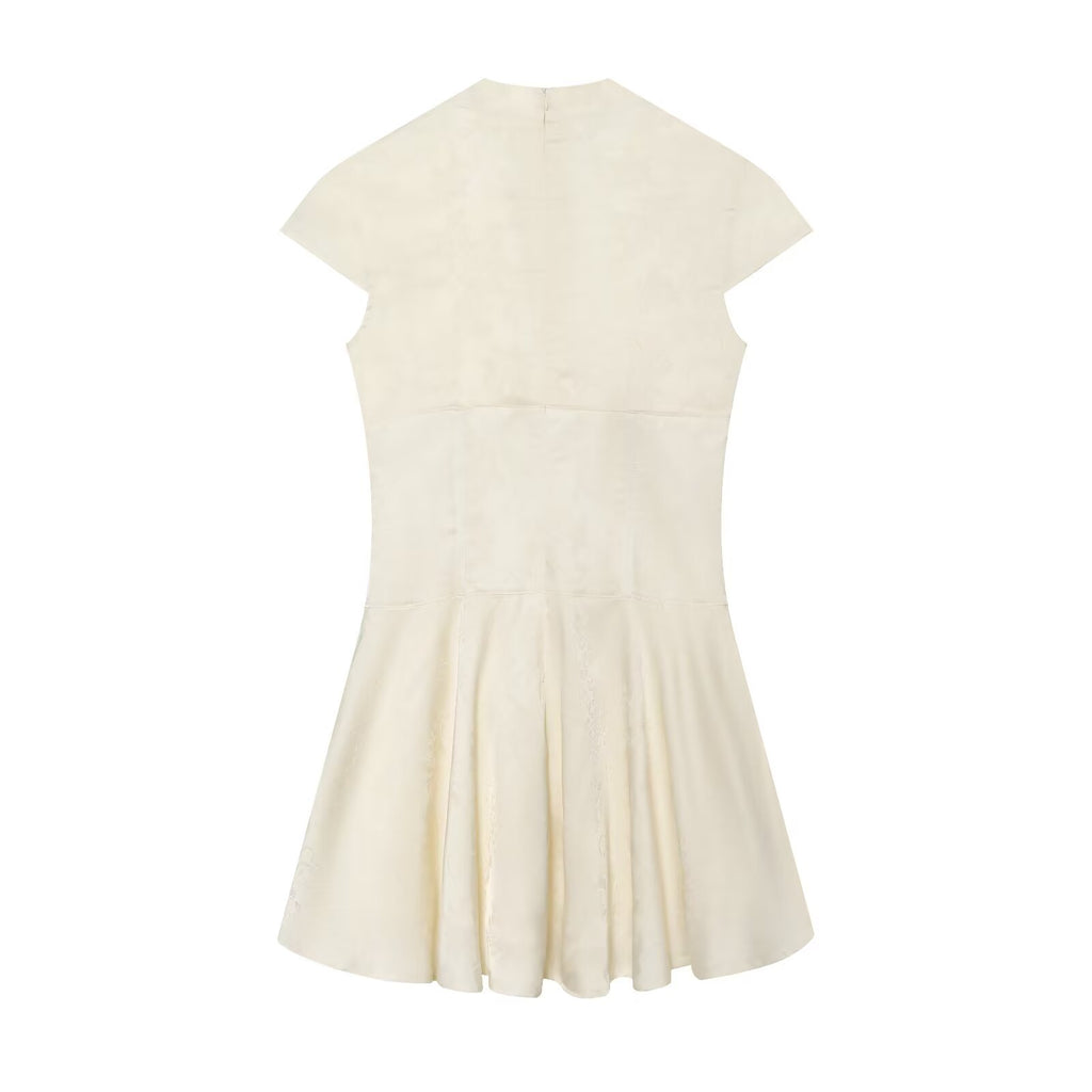 Women's jacquard satin texture mini dress