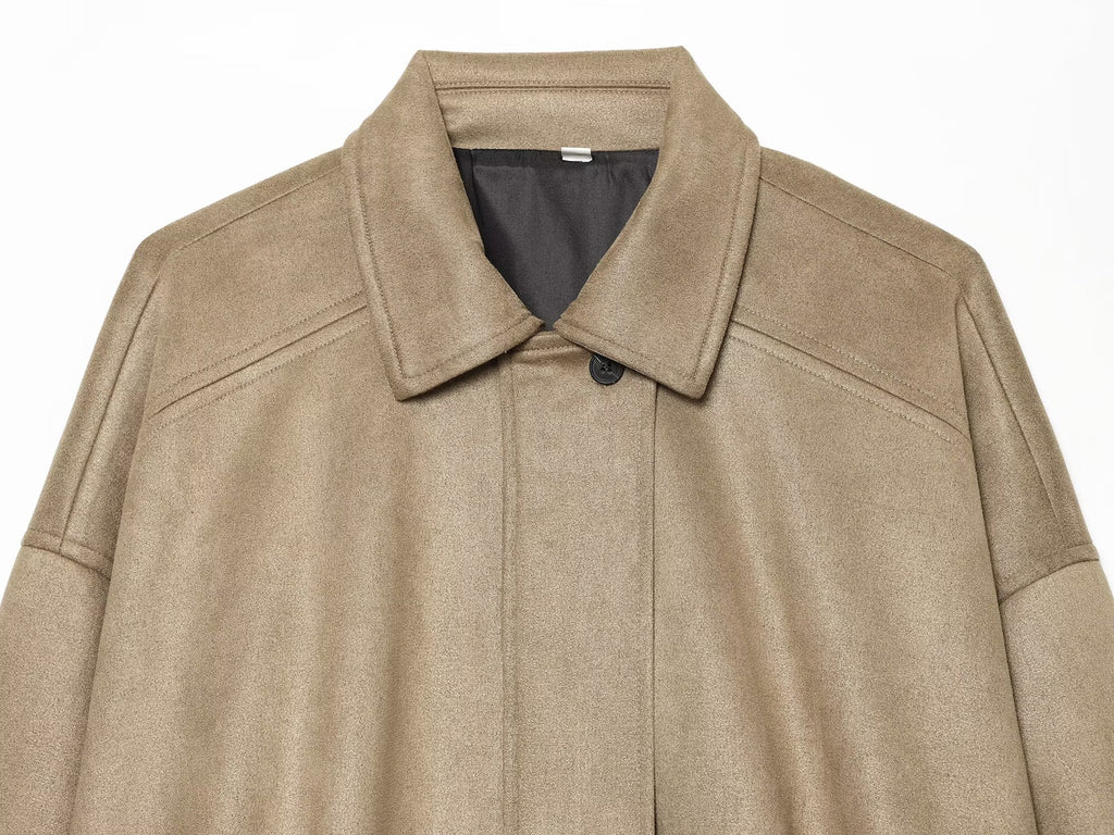 Women's casual suede textured jacket Coat