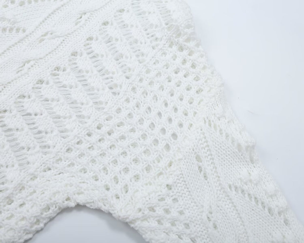 Women's hollow texture knitted sweater