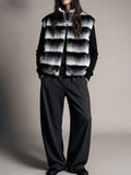 Women's faux fur effect spliced knitted sleeve Coat