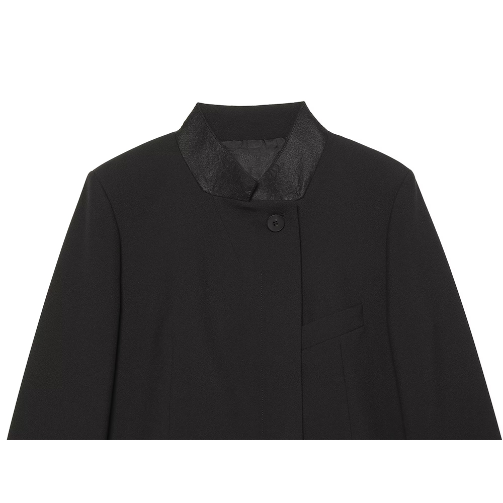 suit Women's 2 pieces short standing collar Blazer Coat +Pants