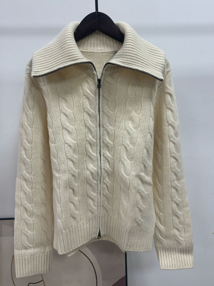 Women's New Navy Cardigan Long Sleeve Loose Knitwear