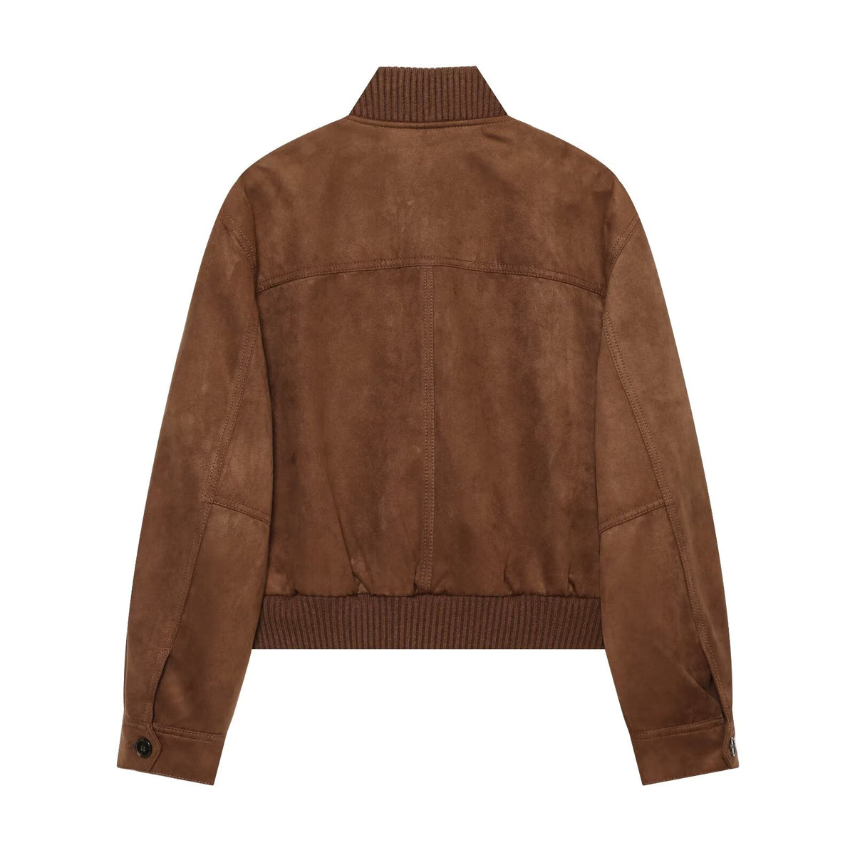 Women's suede textured ribbed collar jacket Coat