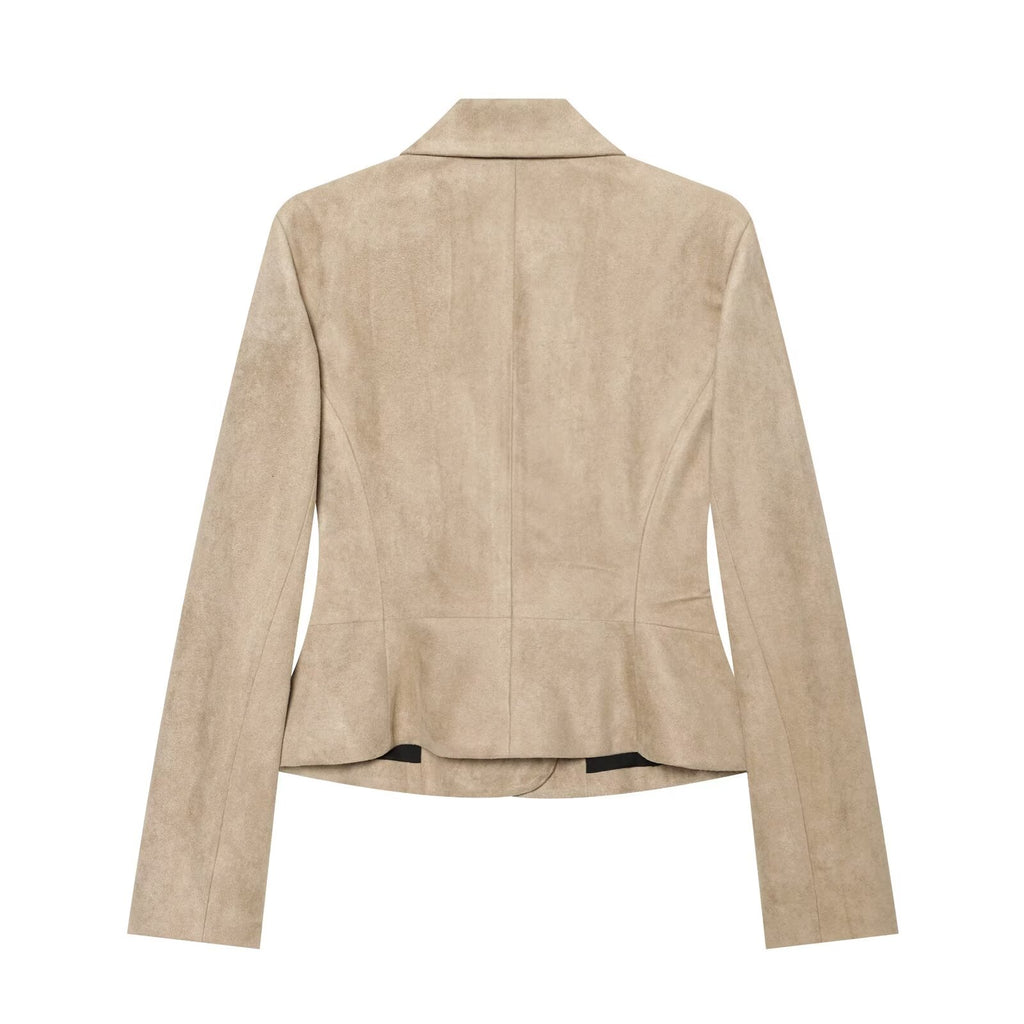 Women's with shoulder pads slim short Blazer Coat