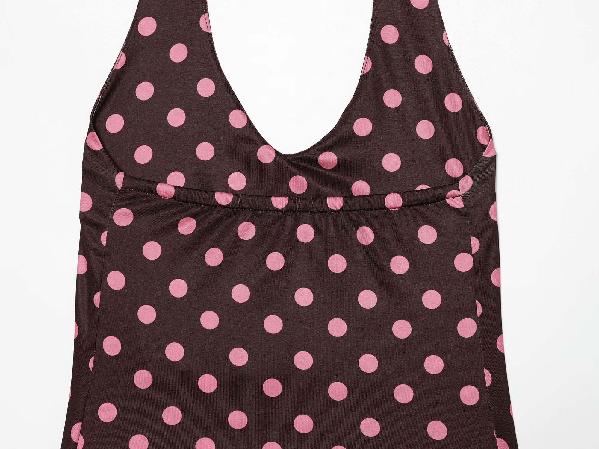 2026 suit Women's 2 pieces polka dot MIDI skirt+Hanging neck top