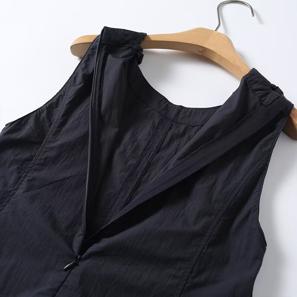 Women's adjustable shoulder strap draped MIDI dress