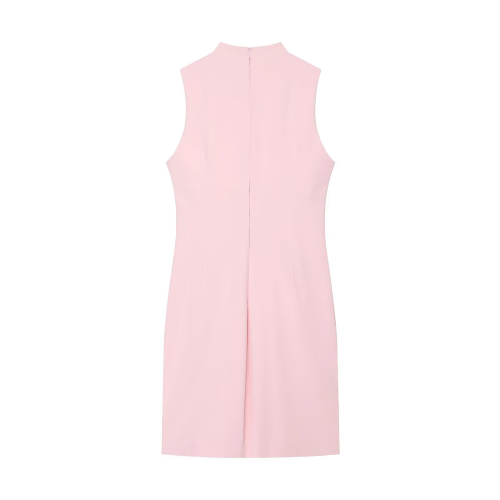 Women's rope knot buckle decoration mini dress