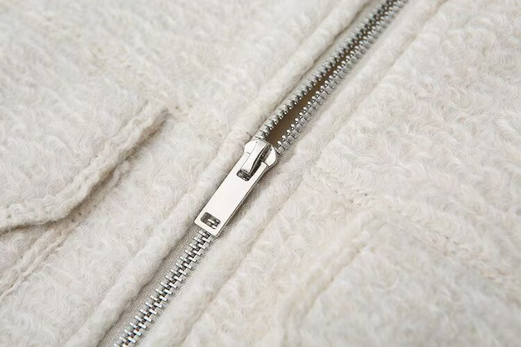 Women's lapel pocket decoration short jacket Coat