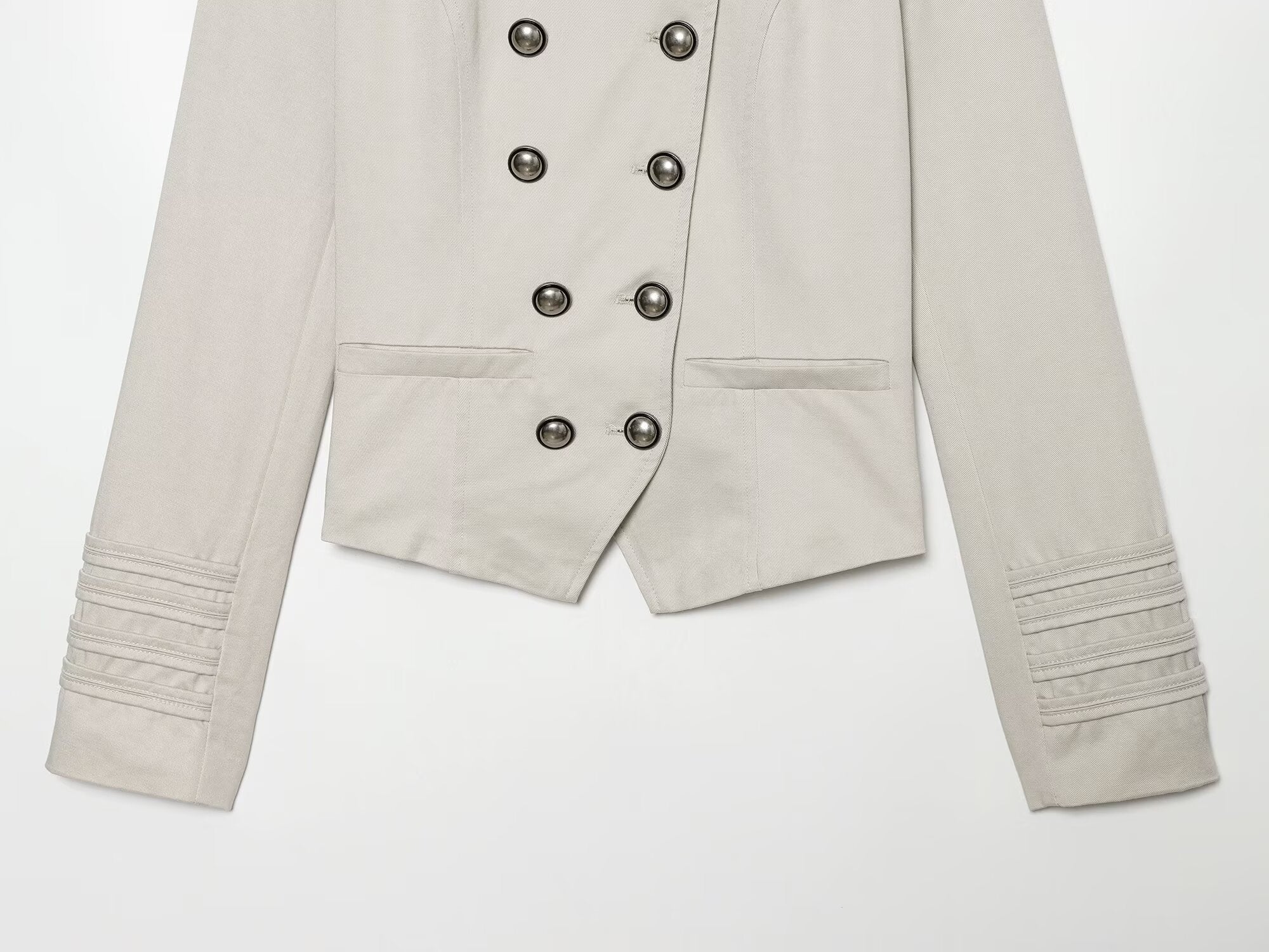 Women's slim stand collar double breasted jacket