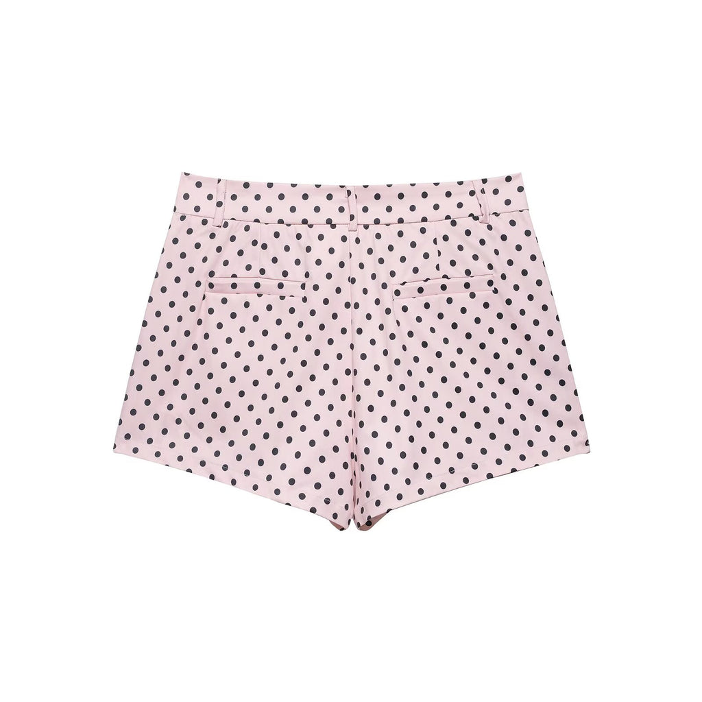suit Women's 2 pieces polka dot chiffon Coat+shorts