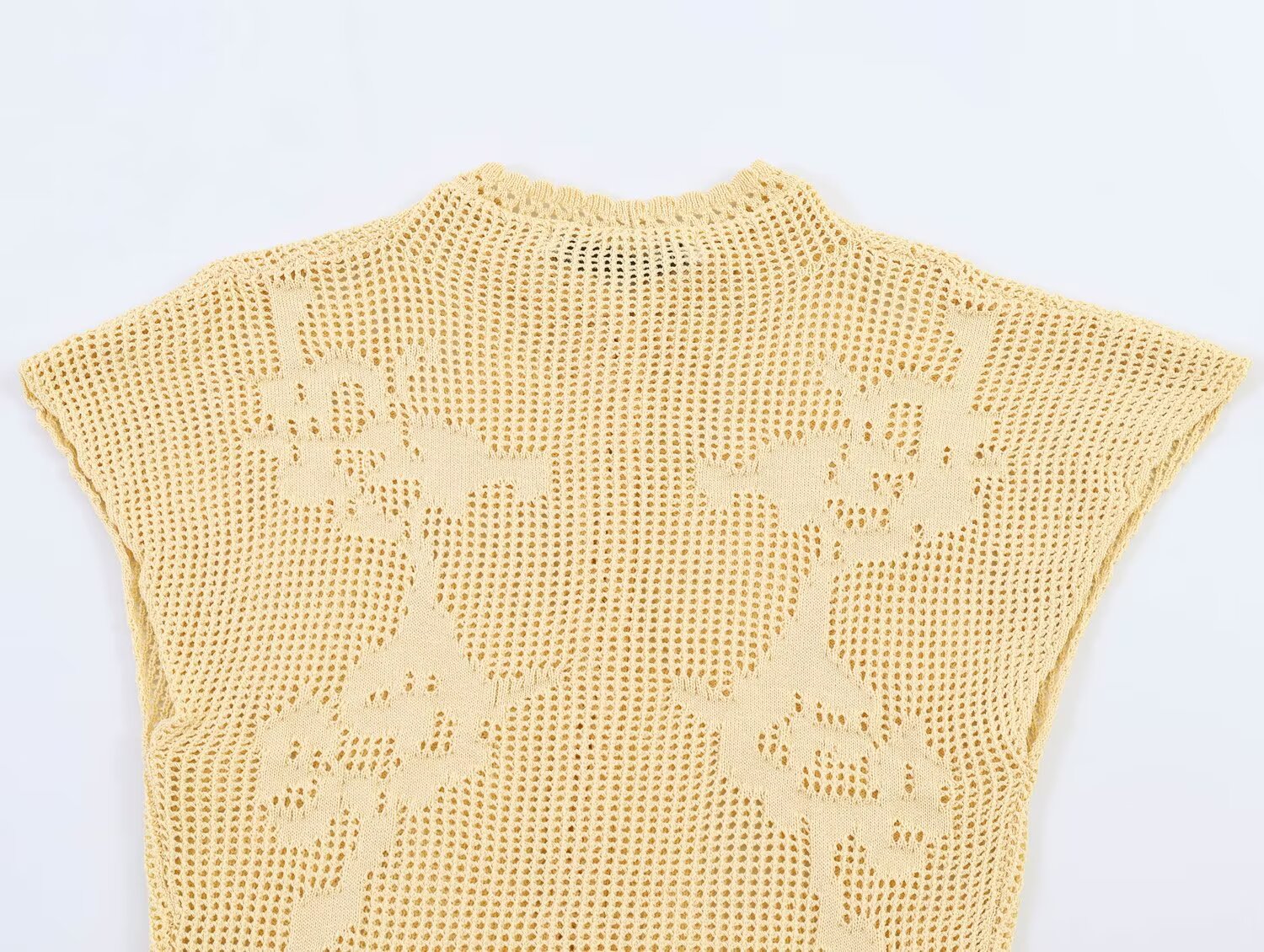 Women's O Neck hollow knitted top