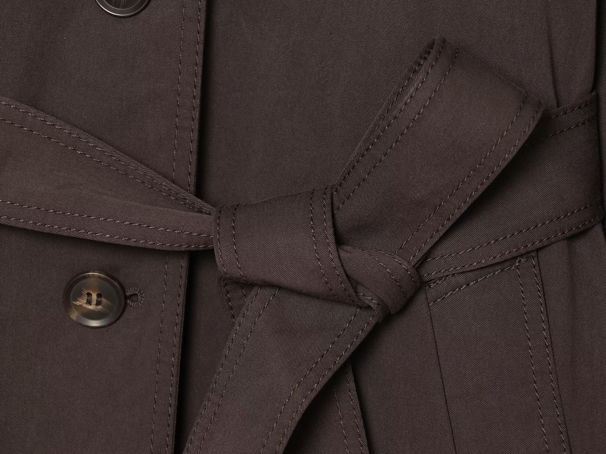 Women's with Belt casual stand collar twill coat