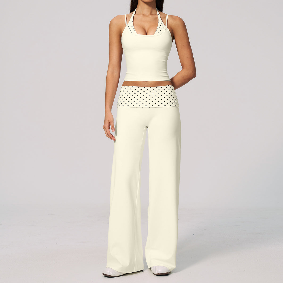Women's new quick-drying yoga suit with sanding and turning over