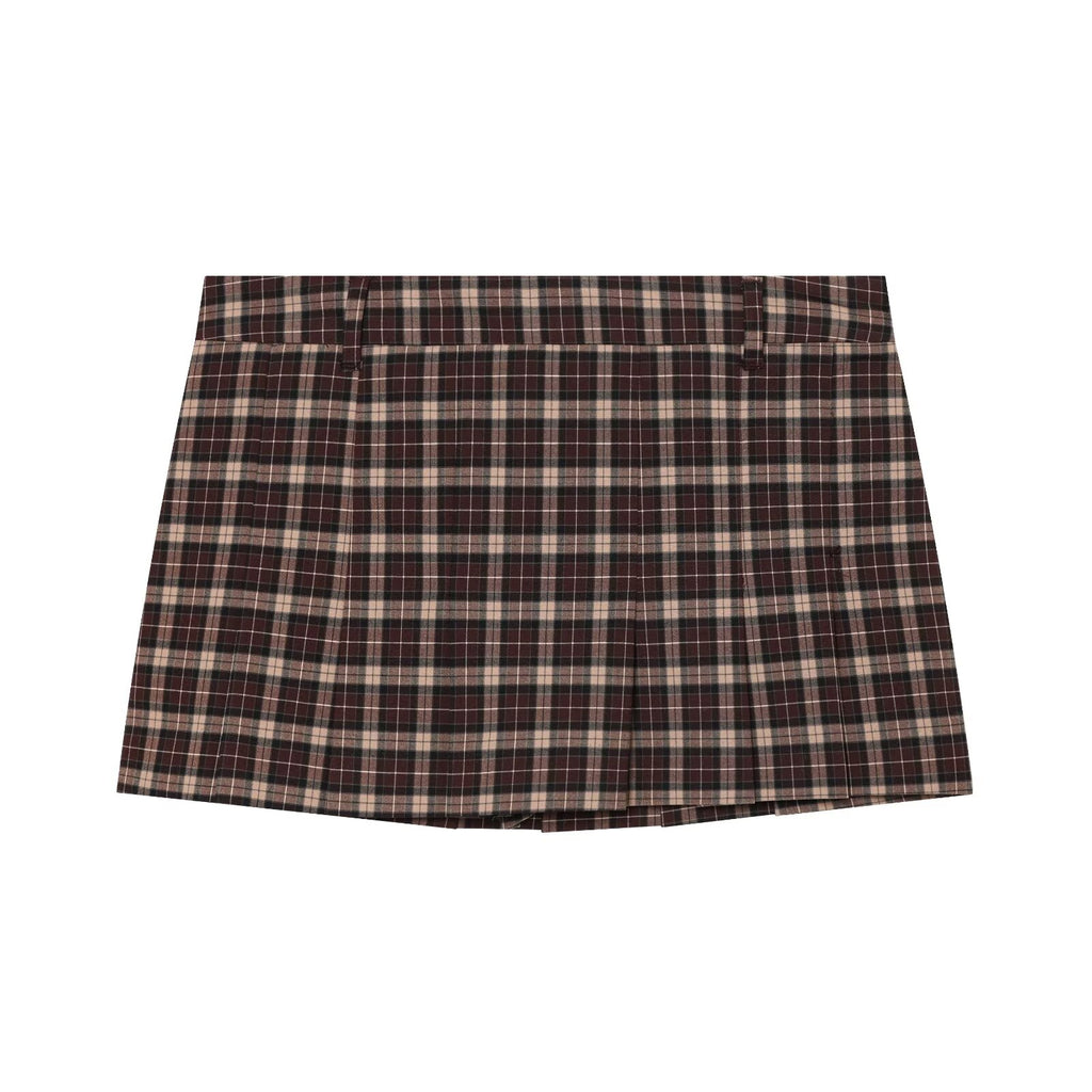 suit Women's 2 pieces casual short plaid Coat+culottes