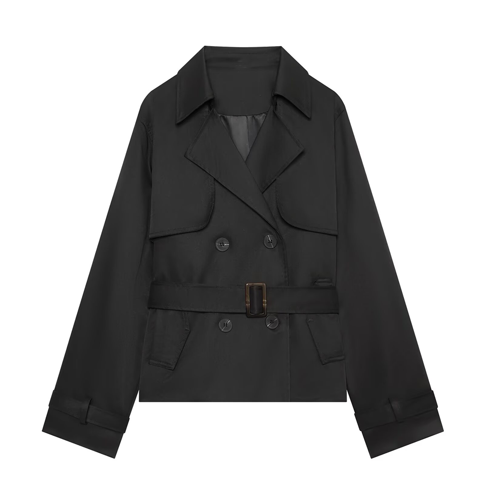 Women's with belt trench coat style jacket Coat