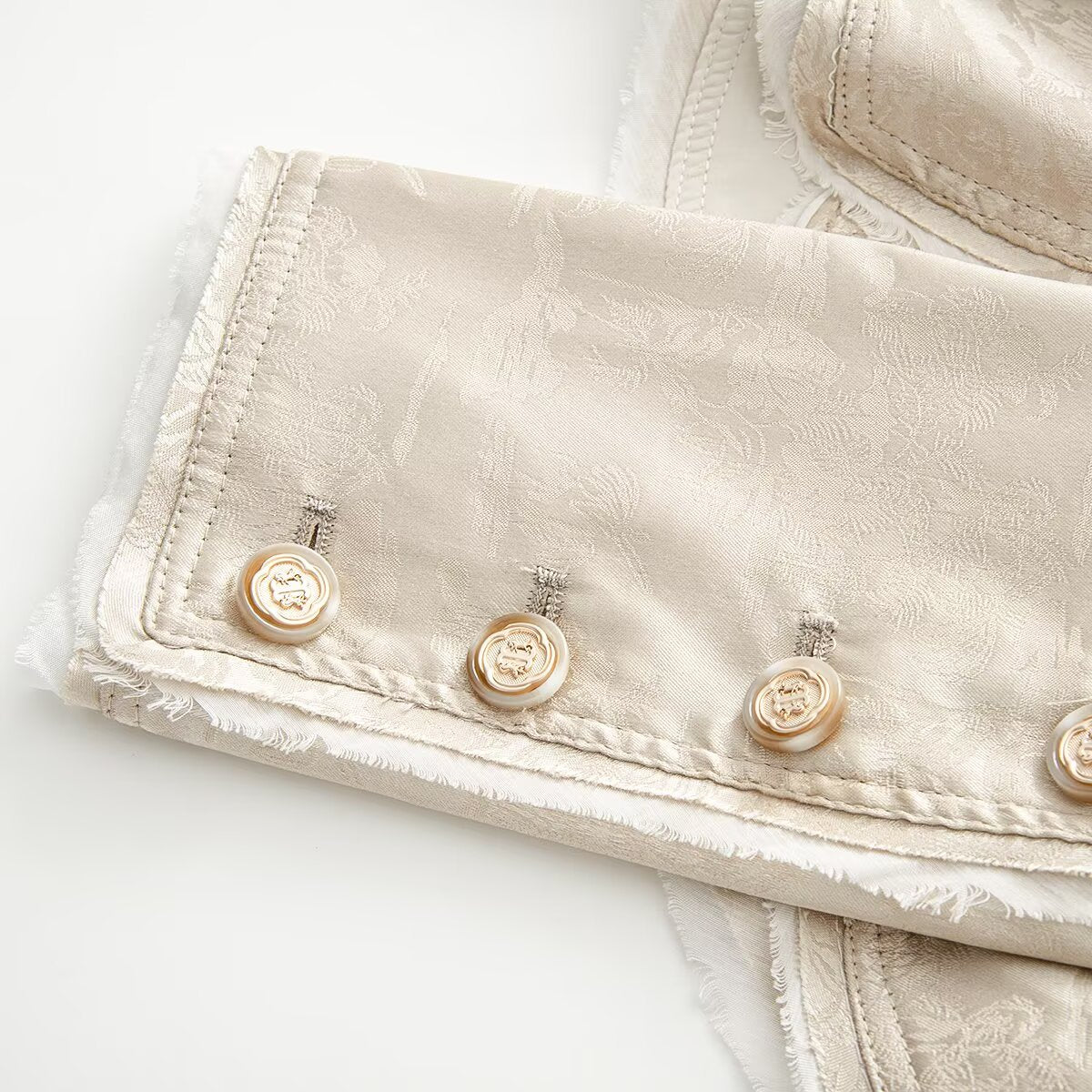 Women's standing collar short jacquard jacket