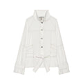 Women's contrasting bright line stand collar Coat