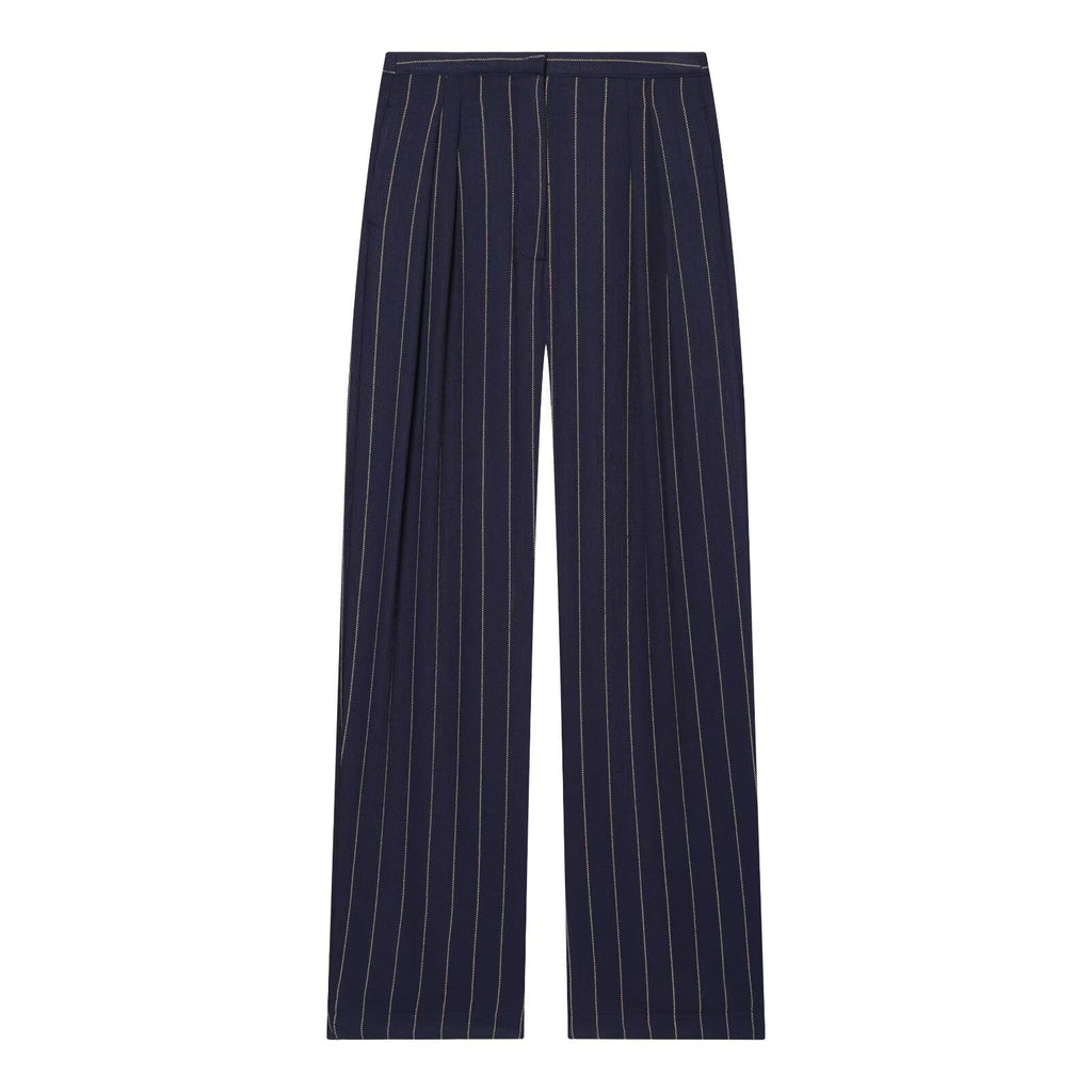suit Women's 2 pieces linen blend striped jacket+Pants