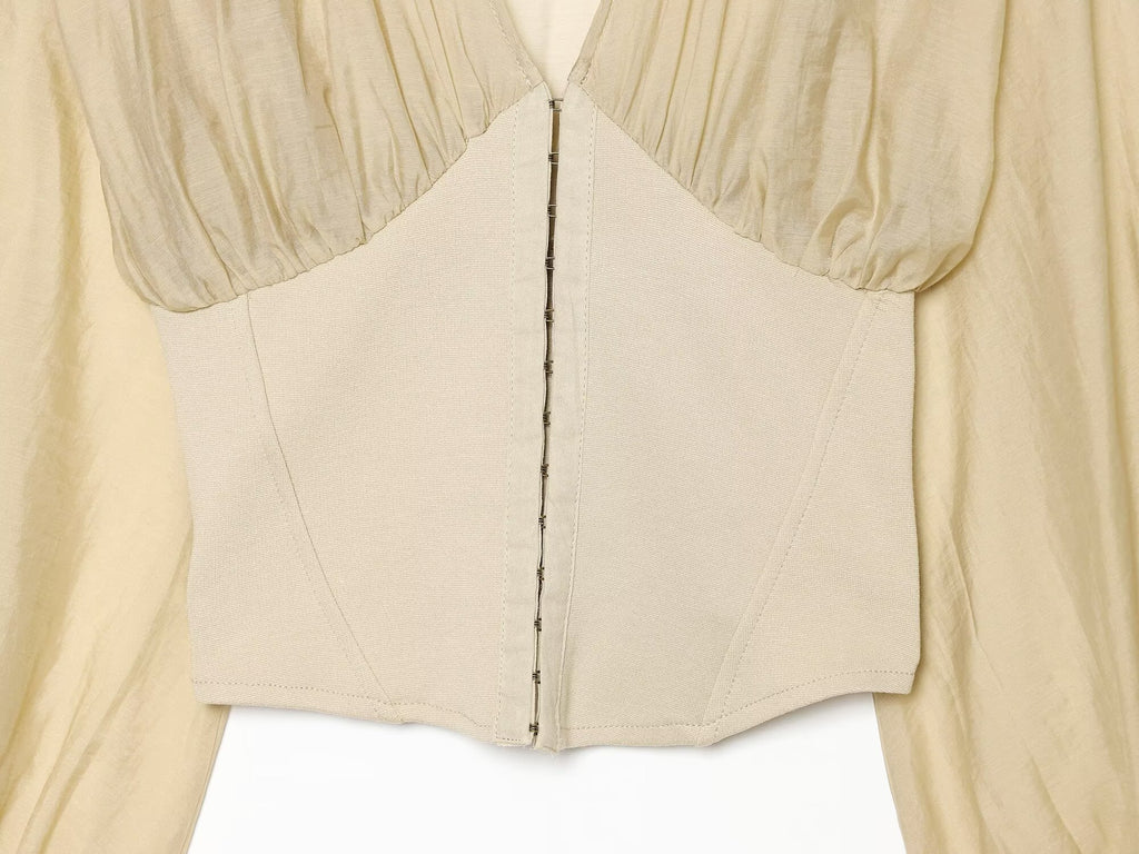 Women's slim spliced waistband top