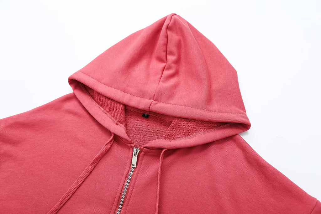 suit Women's 2 pieces Short lace up hooded sweatshirt+Pants