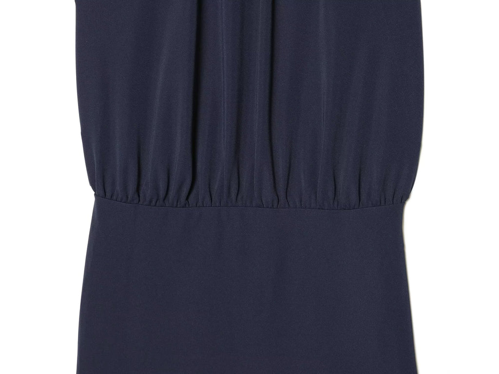 Women's backless draped halter neck dress