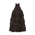 Women's layered decorative halter neck dress