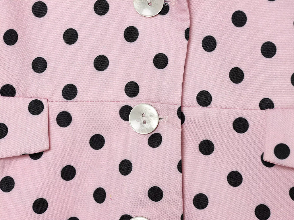 Women's slim polka dot short sleeved coat