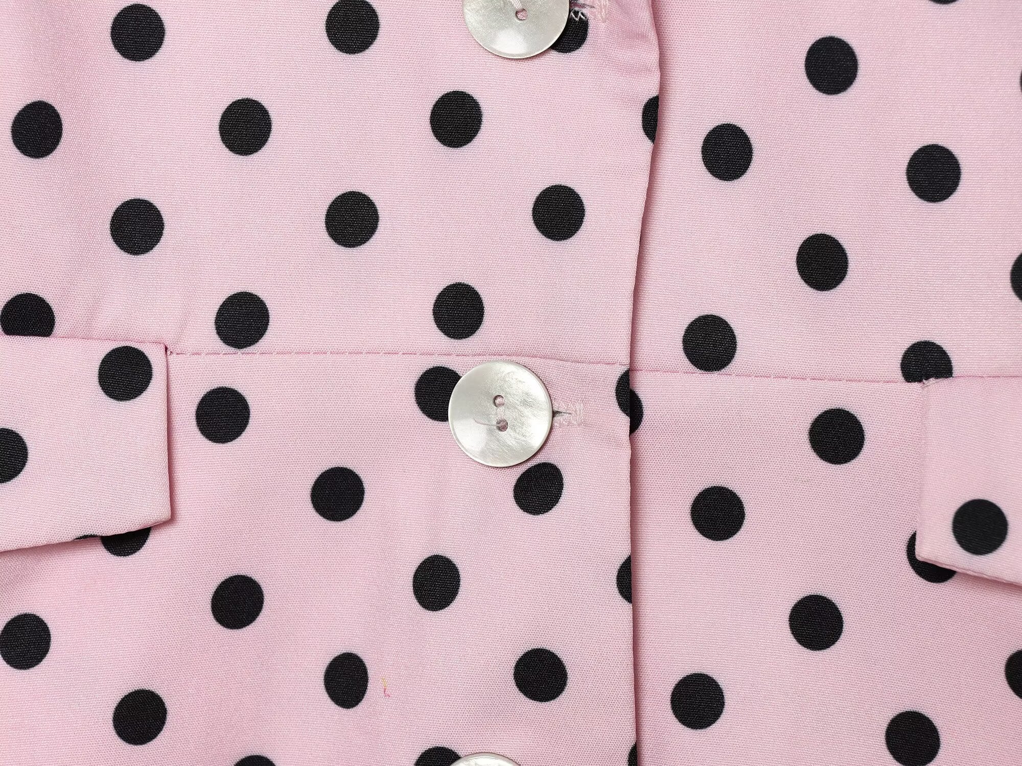Women's slim polka dot short sleeved coat