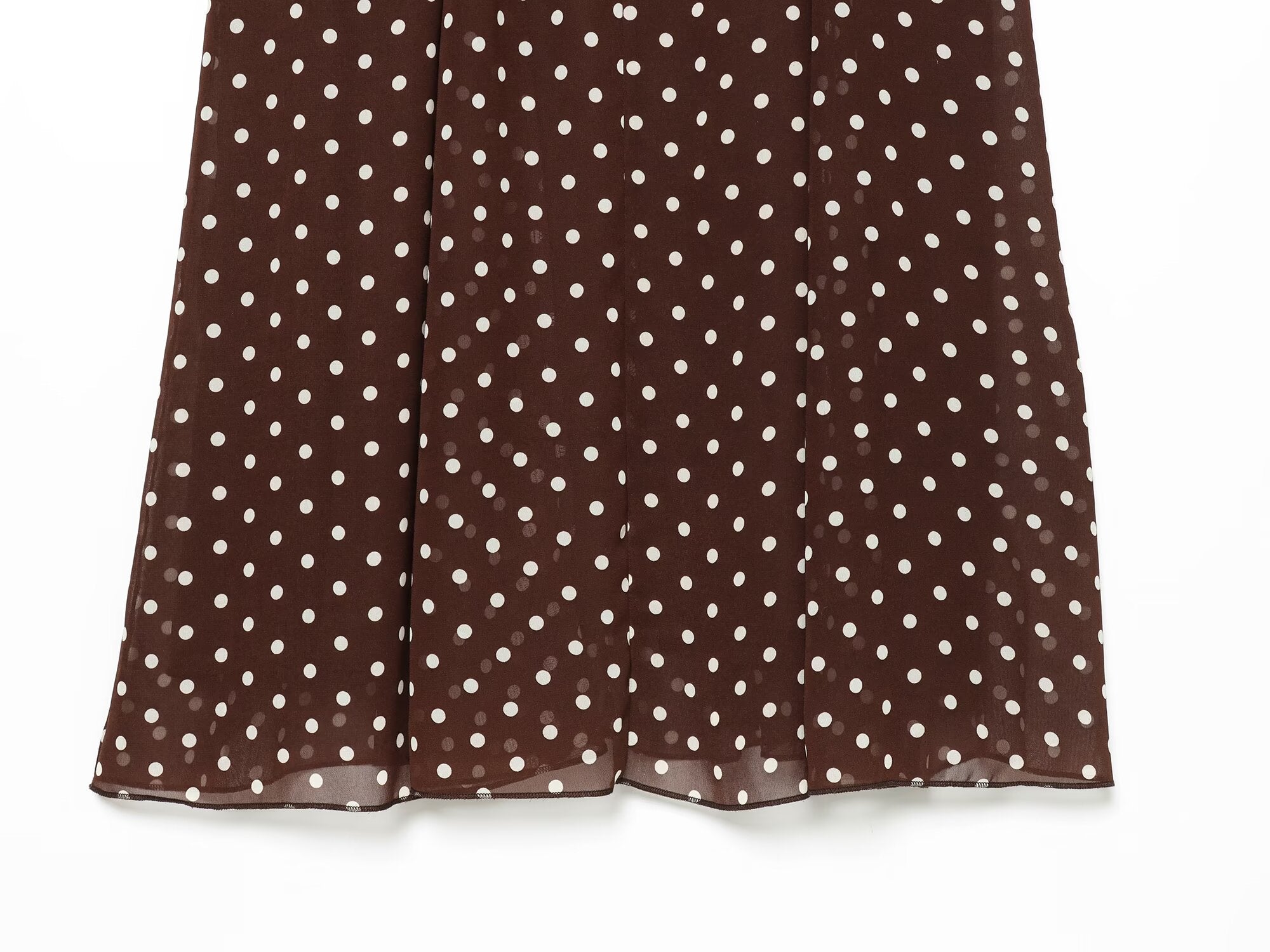 Women's polka dot chiffon suspender MIDI dress