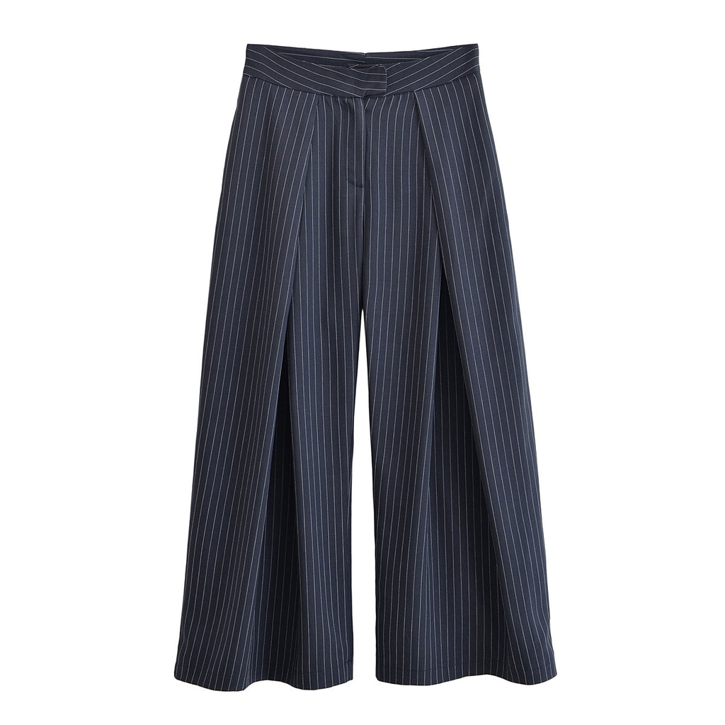 Women's casual striped wide leg pants