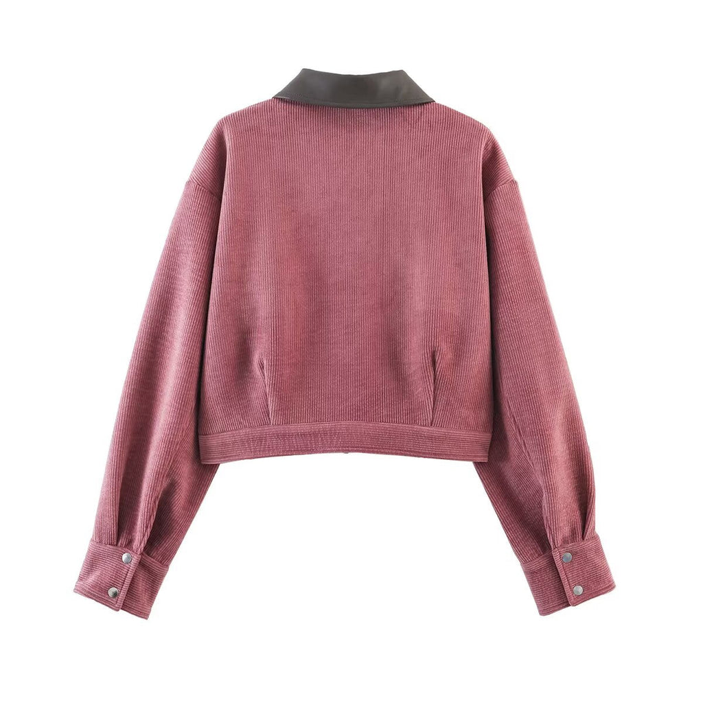 Women's casual patchwork collar jacket Coat