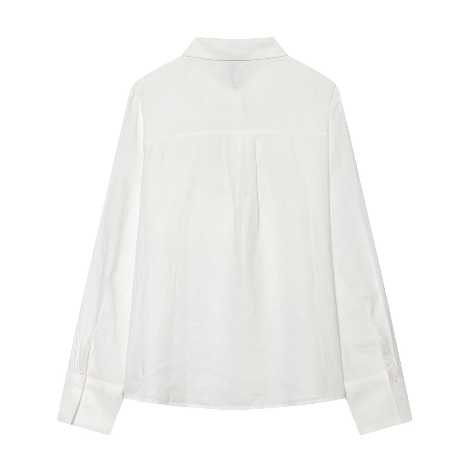 Women's linen blended linen long sleeved shirt