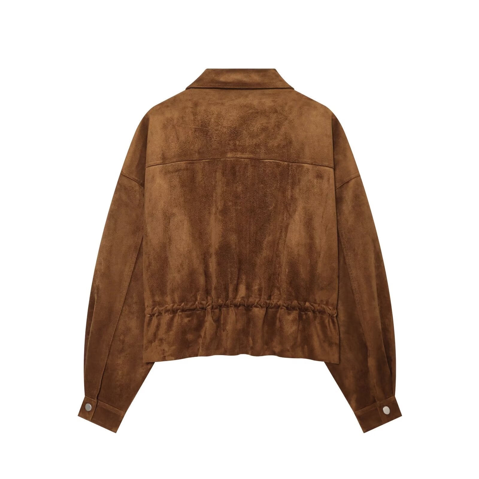 Women's suede textured drawstring short Coat