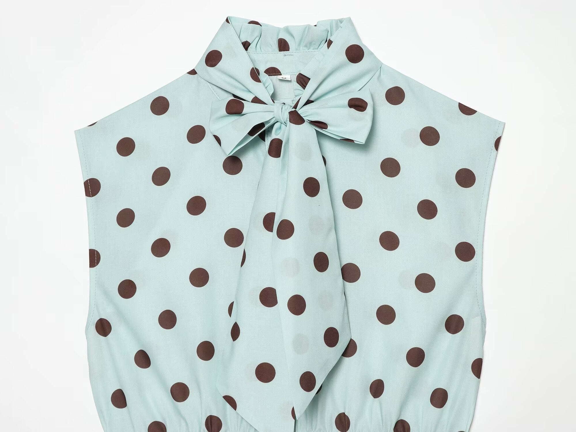 Women's polka dot bow sleeveless shirt