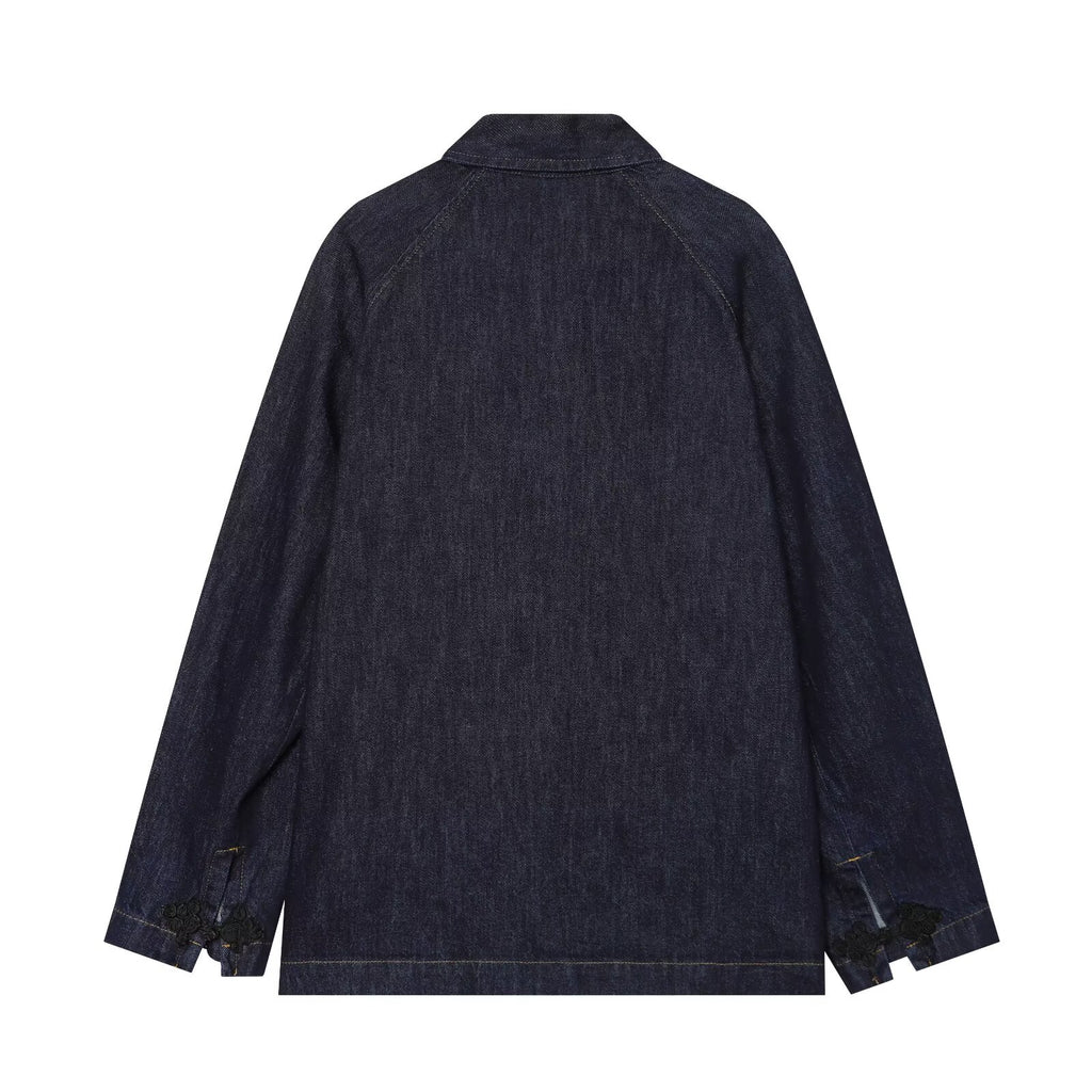 Women's rope knot decorative denim Coat