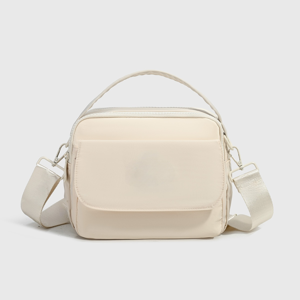 Women's new fashion Joker double zipper design messenger bag